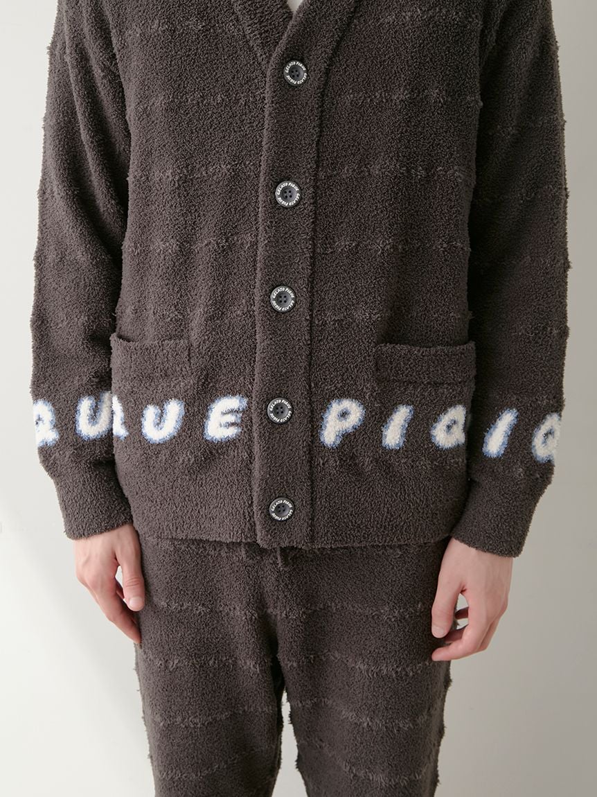 Night & Sweets MENS Baby Moco Pique Logo Jacquard Cardigan