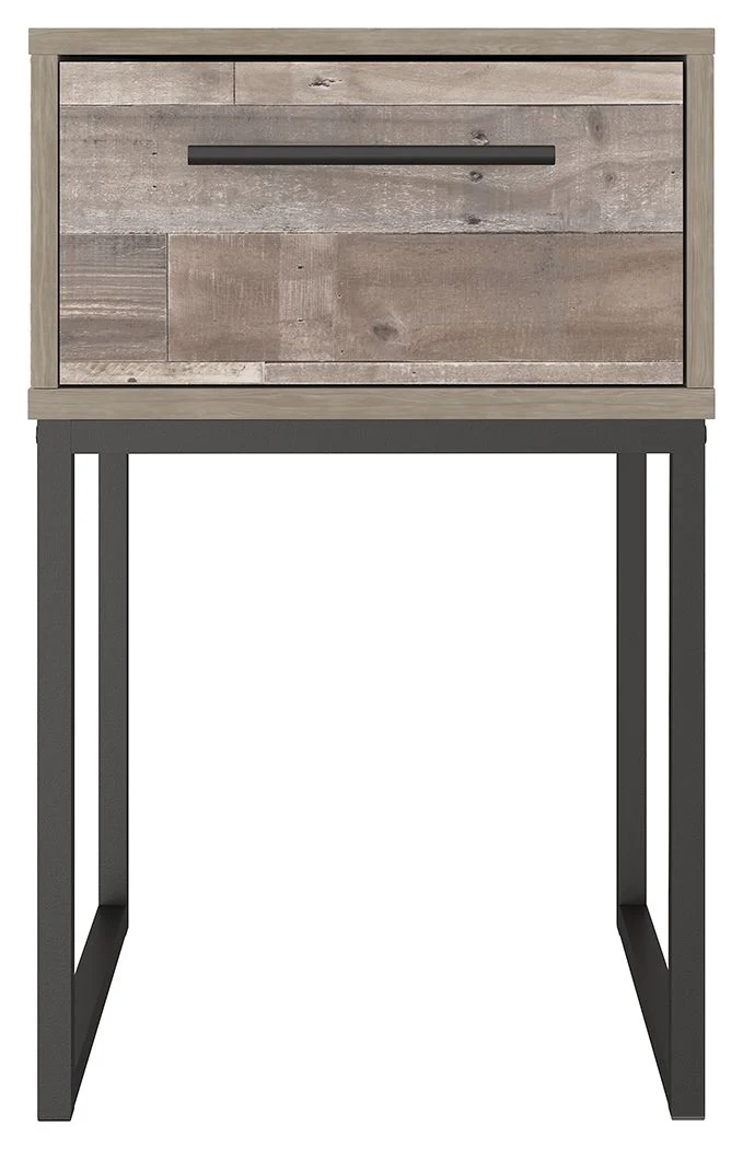 Neilsville - One Drawer Night Stand - Vinyl-Wrapped - Whitewash