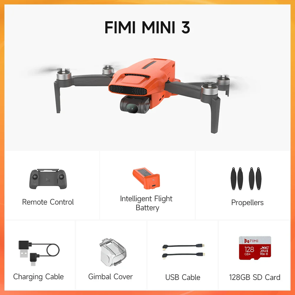 FIMI MINI 3 New Camera Drone - 249g 4K 60fps AI Super Night Video 9KM flight distance Sony 1/2-inch 48MP Sensor