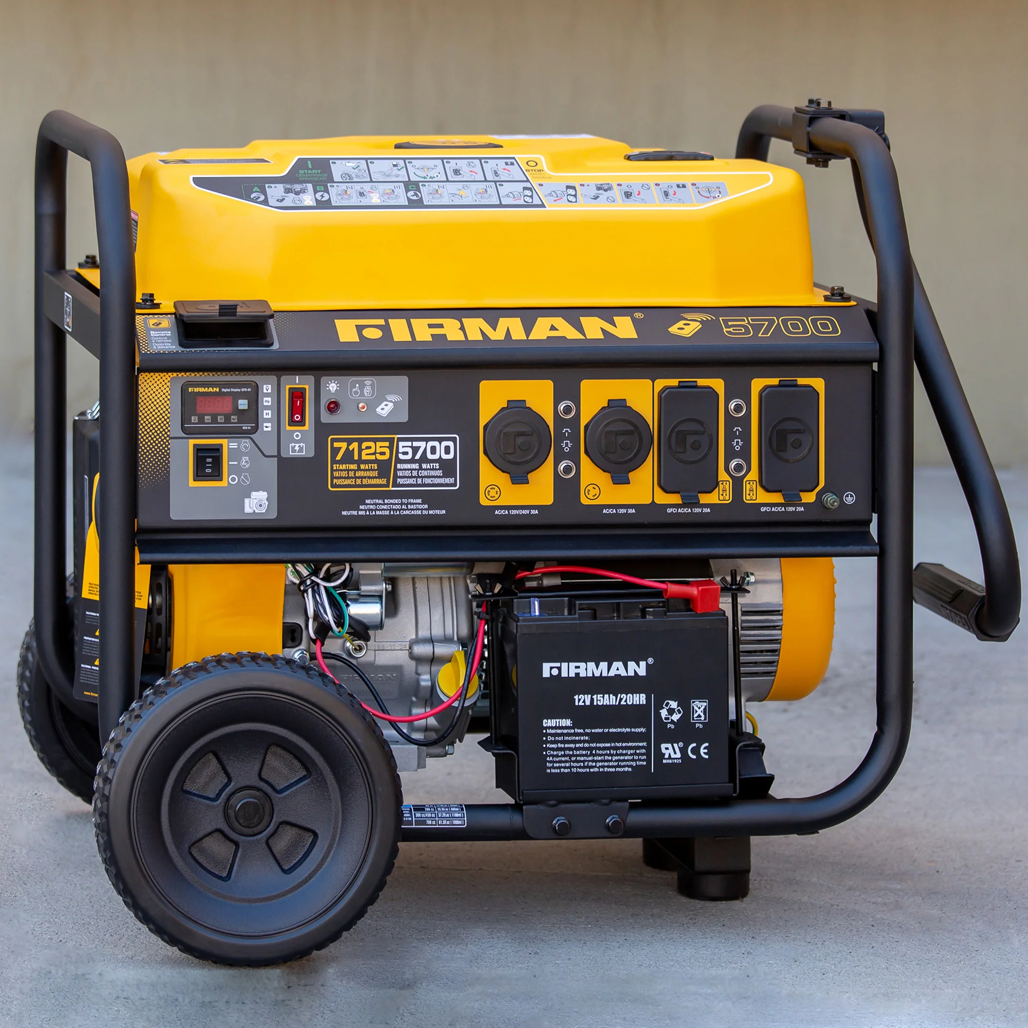 Gas Portable Generator 7125W Remote Start 120/240V