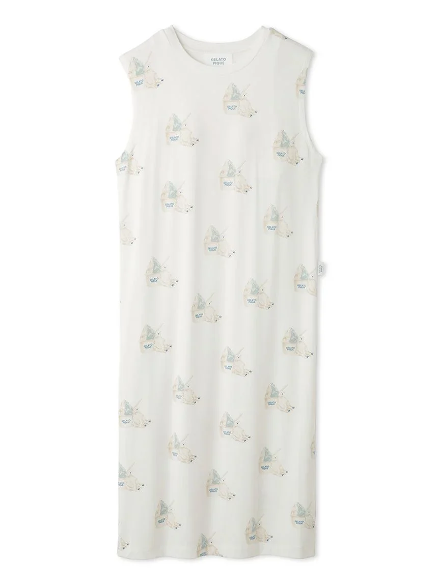 COOL Polar Bear Motif Sleeveless Maxi Dress