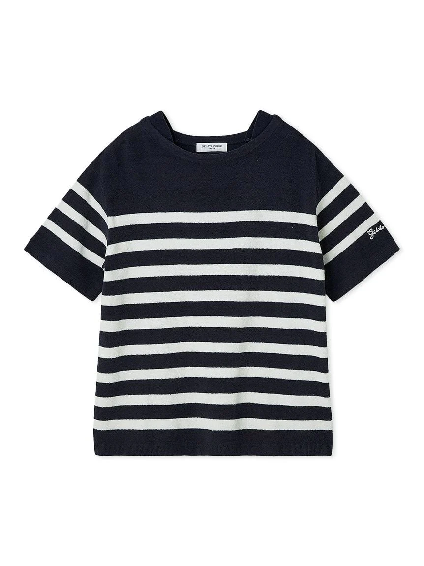 Airy Moco Mens Marine Border Pullover Tops
