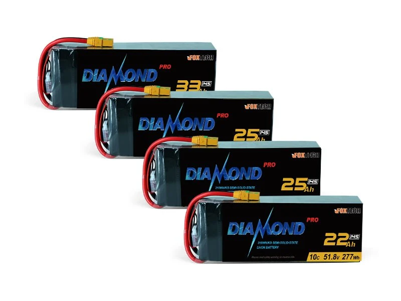 Diamond Pro 6S 22.2V 10C 310WH/kG 22000~33000mAh High Energy Density Semi Solid State Li-ion Battery for UAV Drone