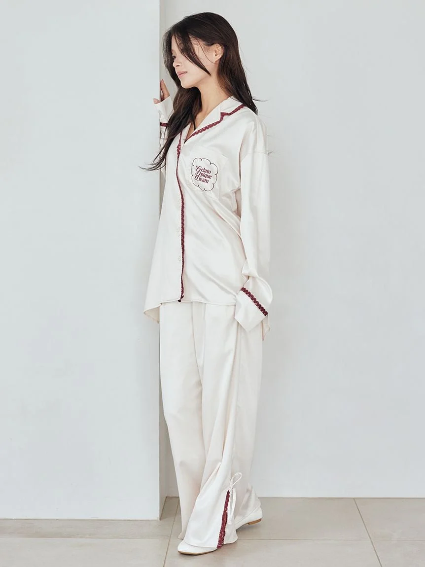 Satin Shirt With Lace