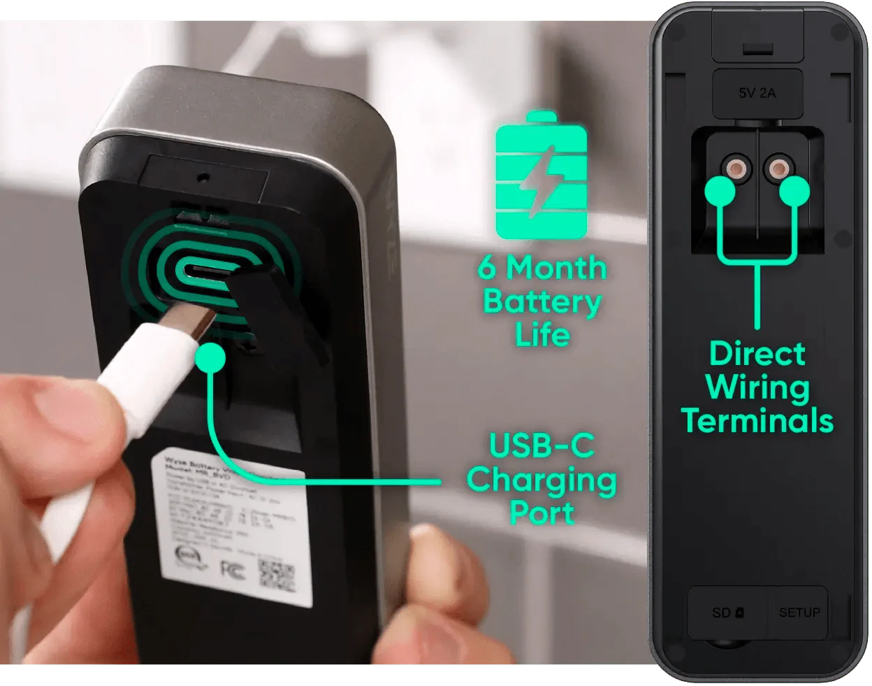 Battery Video Doorbell + Palm Lock