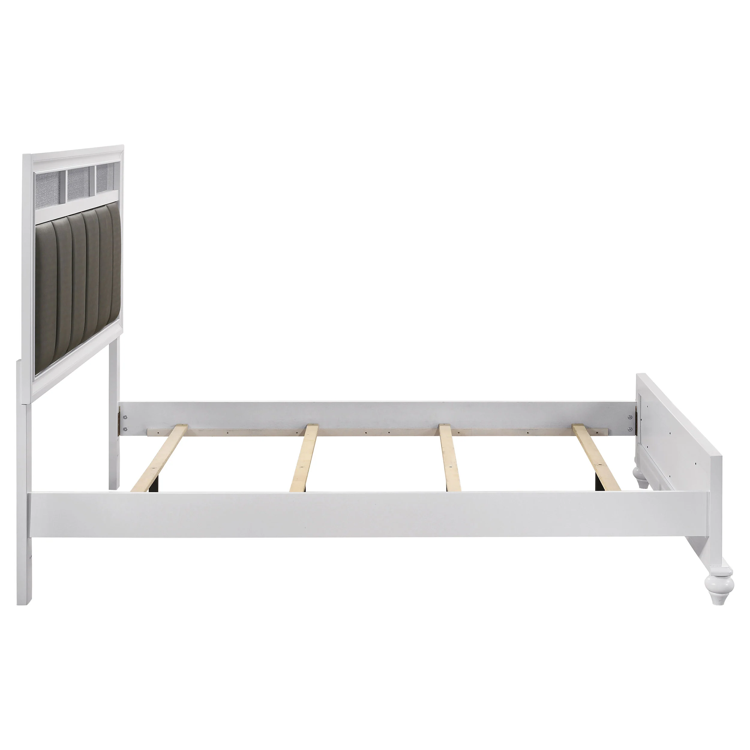 Barzini Wood  Panel Bed White