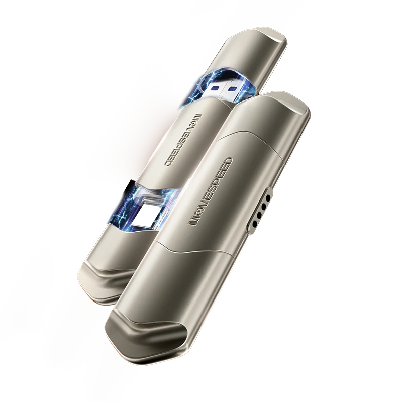 MOVESPEED NT10 256GB-2TB 1000MB/s Dual Port Flash Drive With Magnetic Port Cap