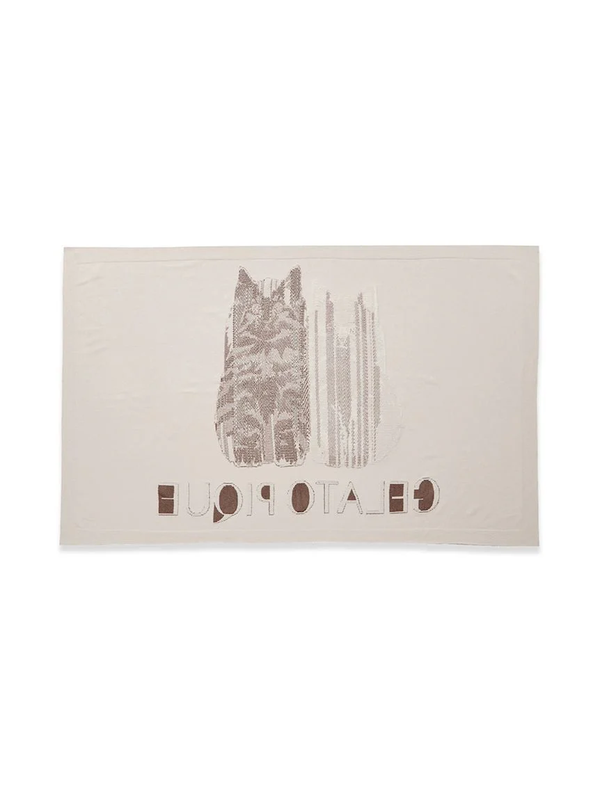 Airy Moco Twin Cats Jacquard Blanket
