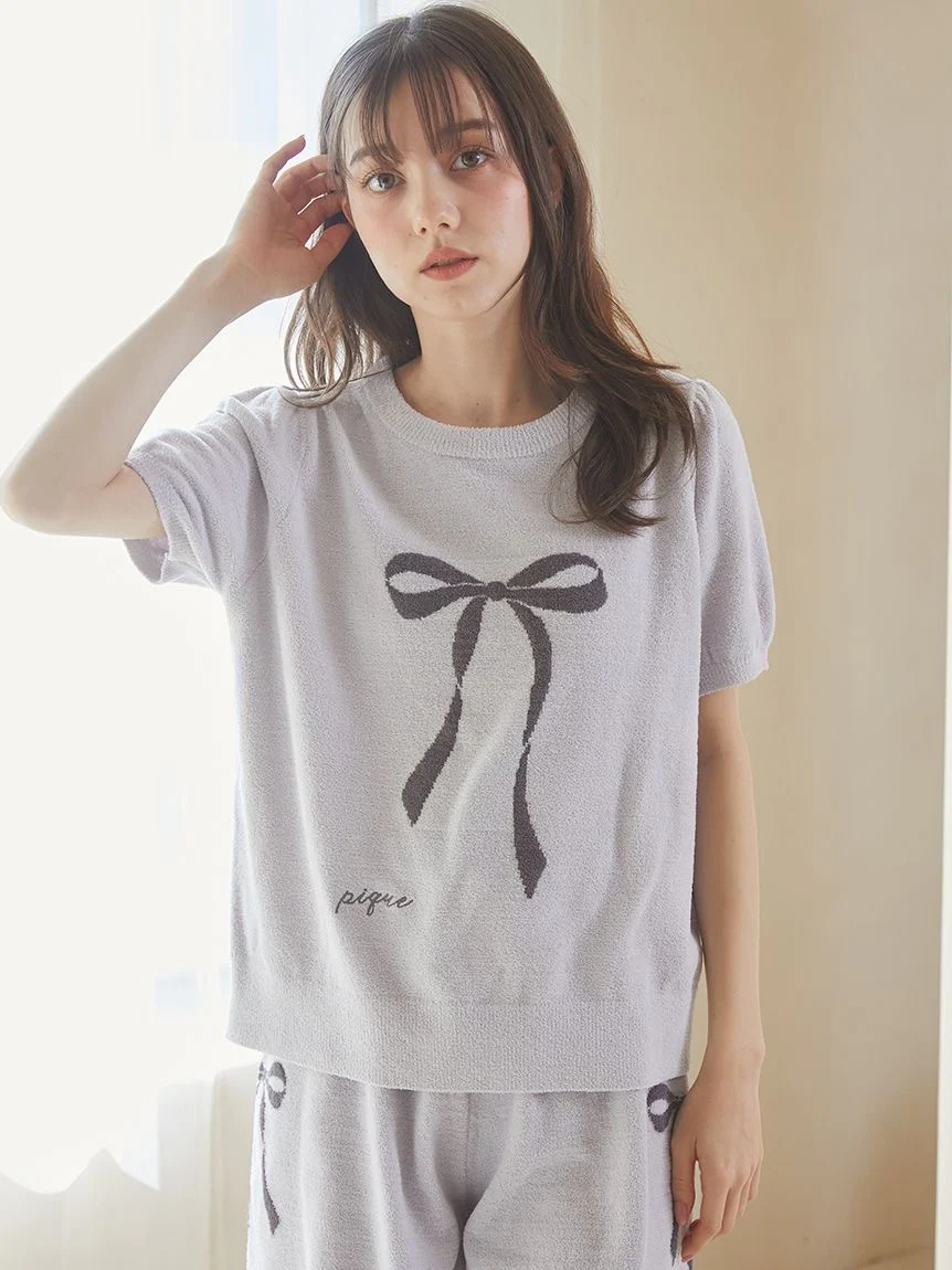 Ribbon Jacquard Pullover Sweater