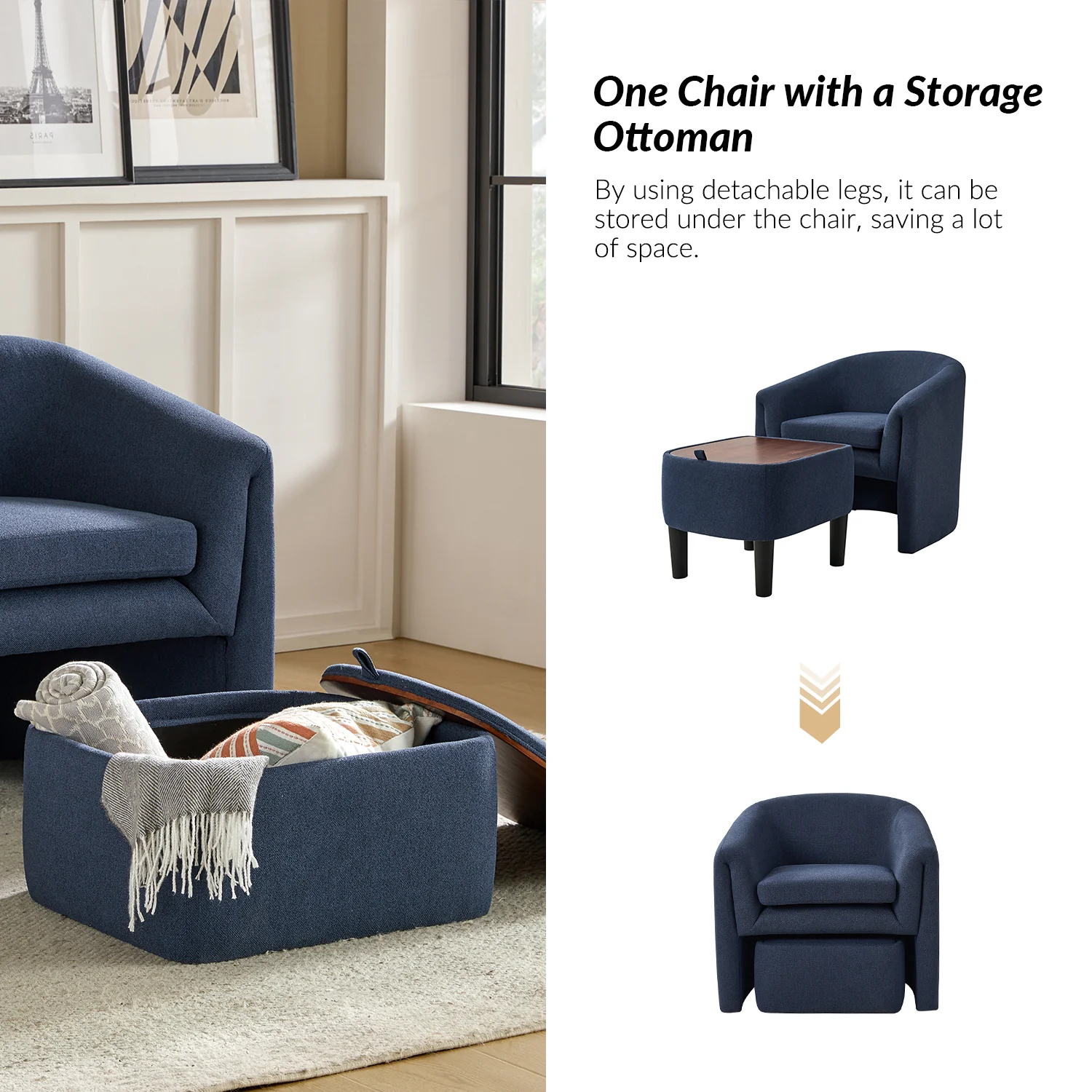 Arturo Armchair in Navy