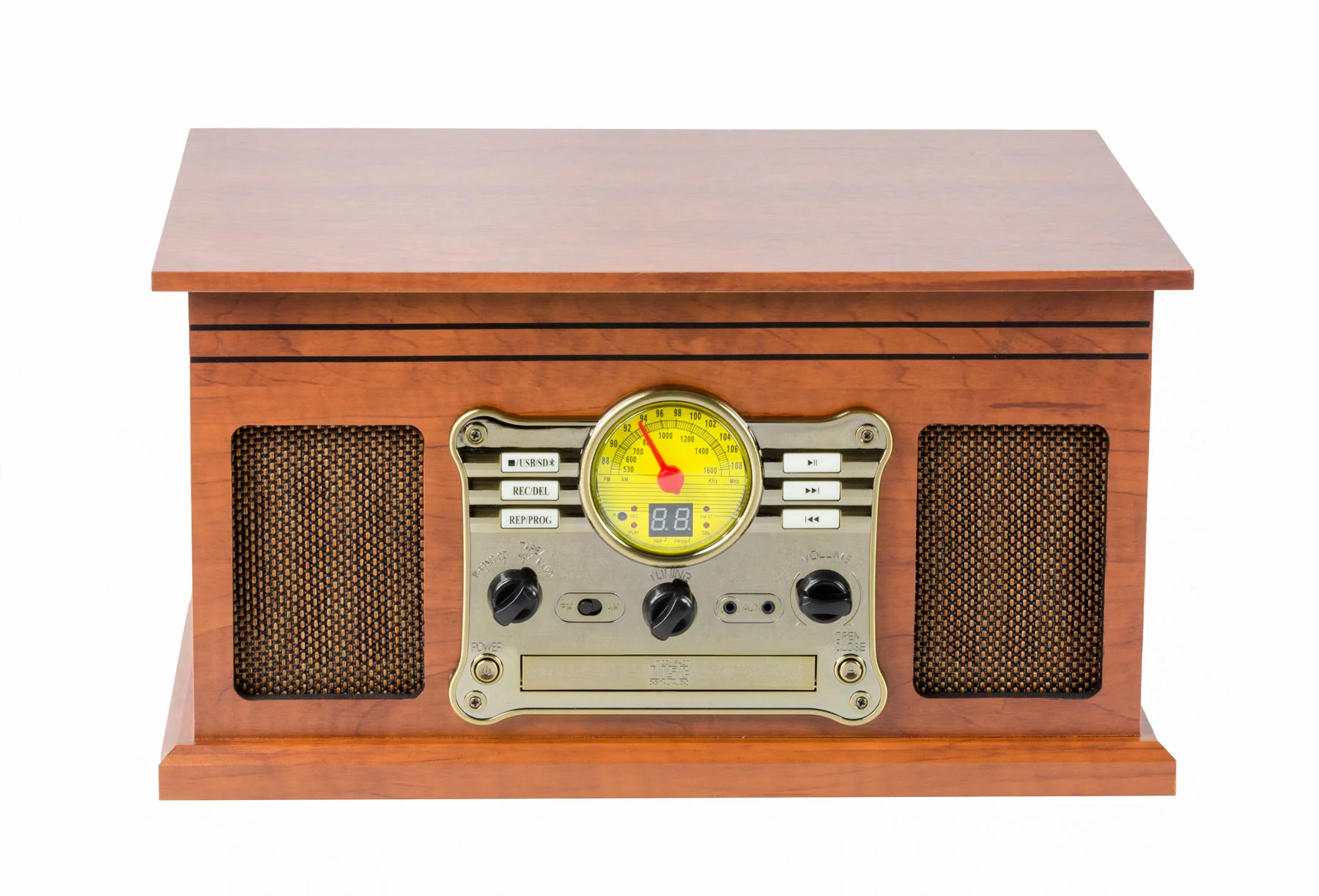 Vinyl, Wireless Streaming + CD Player in 1 Retro Music Centre All Music Formats