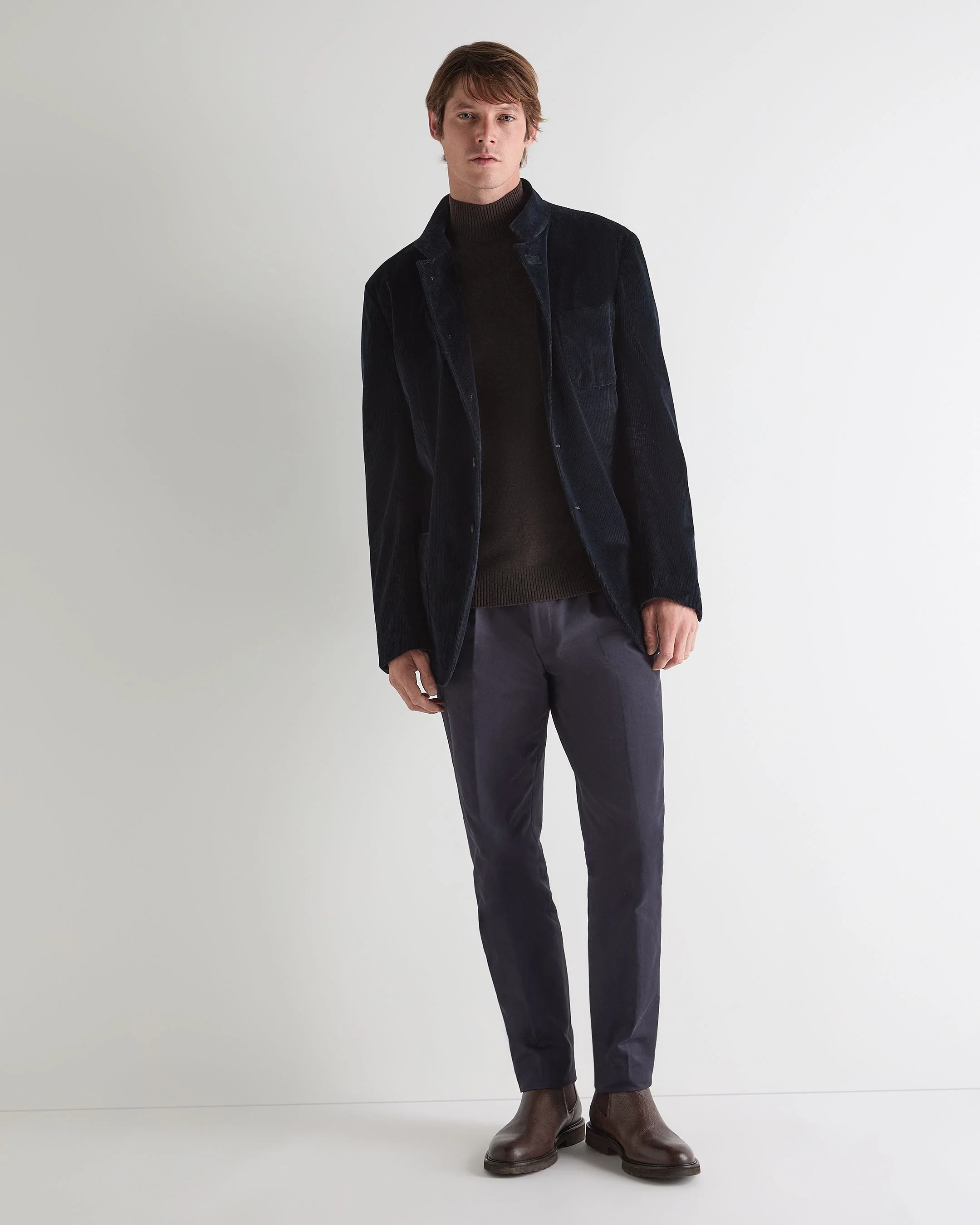 Men's Mayfair Turtle Neck Cashmere Sweater Chocolate Brown