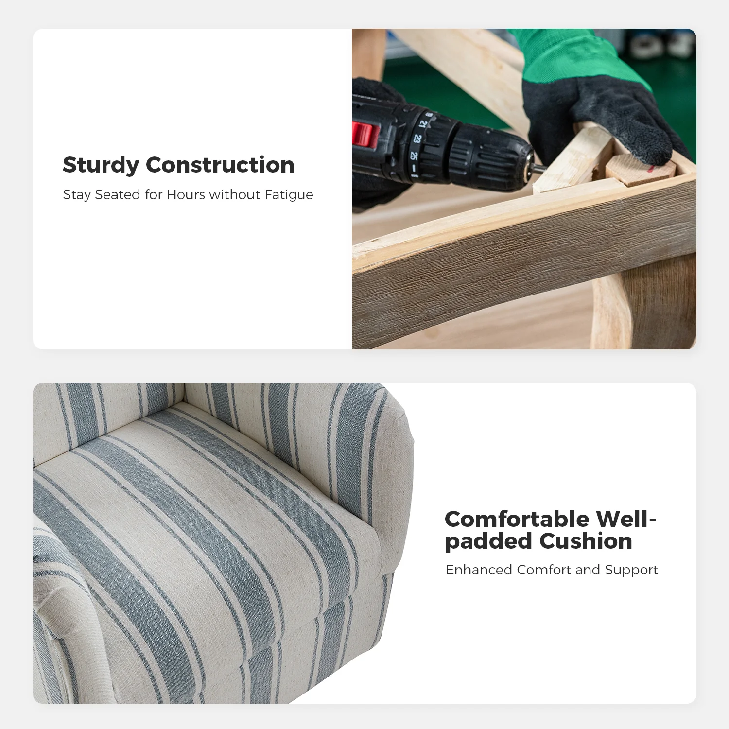 Alice Swivel Armchair in Blue