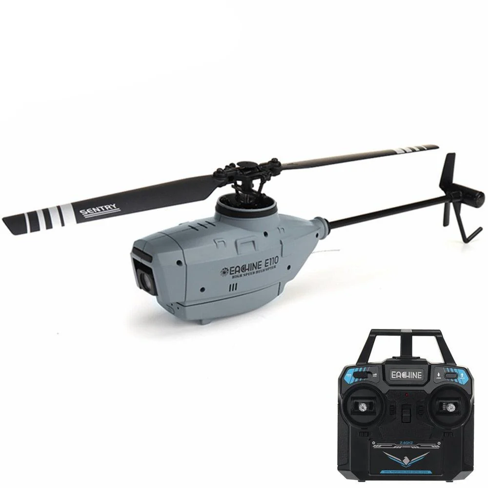 Eachine E110 RC Helicopter C127 Helicopter - 2.4G 720P HD Camera  6-Axis Gyro Optical Flow Localization Flybarless Scale RC Drone Helicopter RTF