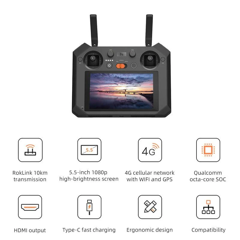 FIMI TX10 Built-in Screen Remote Controller - drone Spare Parts Transmitter for FIMI X8 SE 2022 and X8SE 2022 V2 camera drone