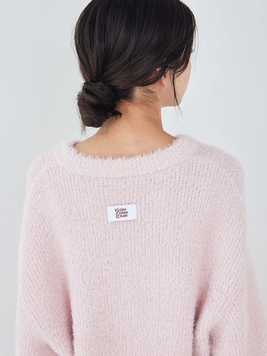 Glittering Feather Pullover