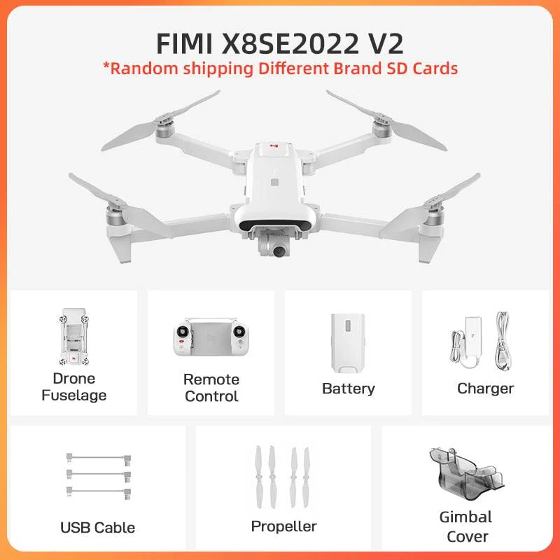 FIMI X8SE 2022 Camera Drone - 4K professional Quadcopter camera RC Helicopter 10KM FPV 3-axis Gimbal 4K Camera GPS RC Drone New