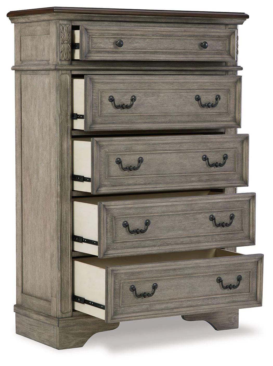 Lodenbay - Five Drawer Chest - Antique Gray