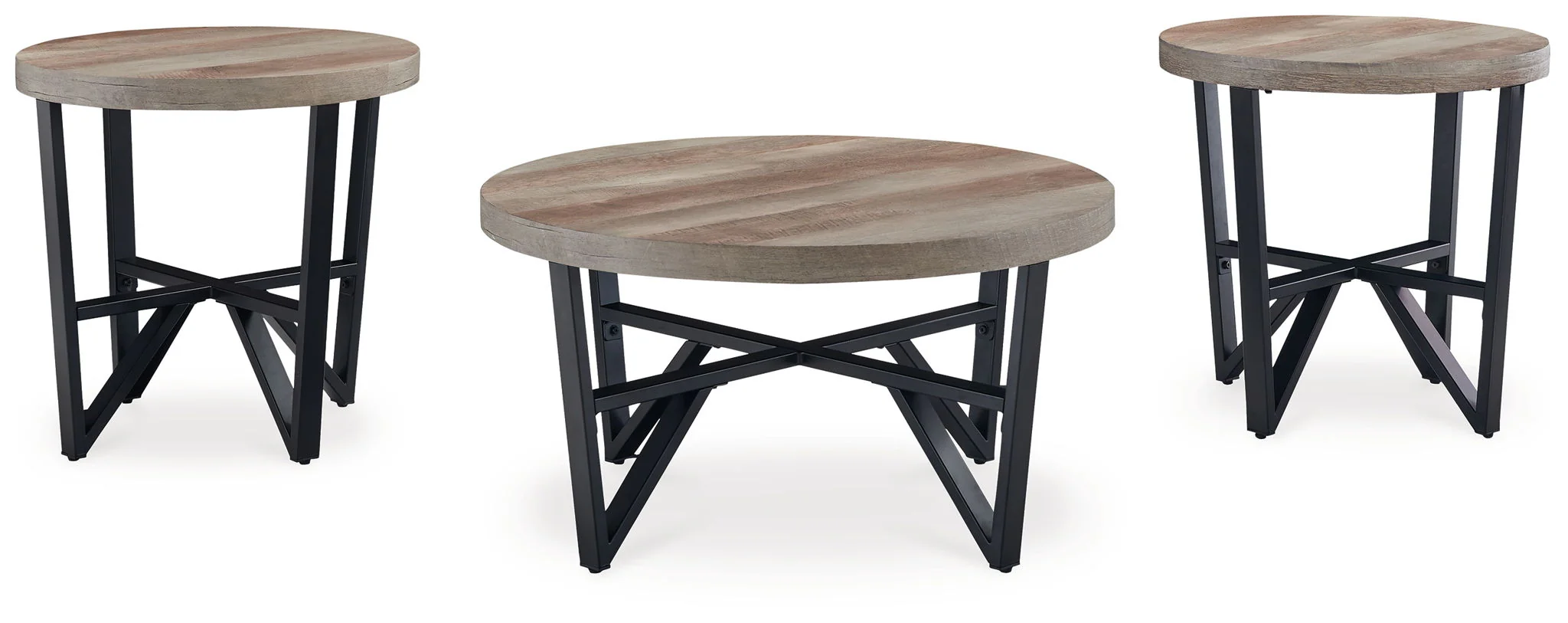 Deanlee - Occasional Table Set (Set of 3) - Grayish Brown / Black