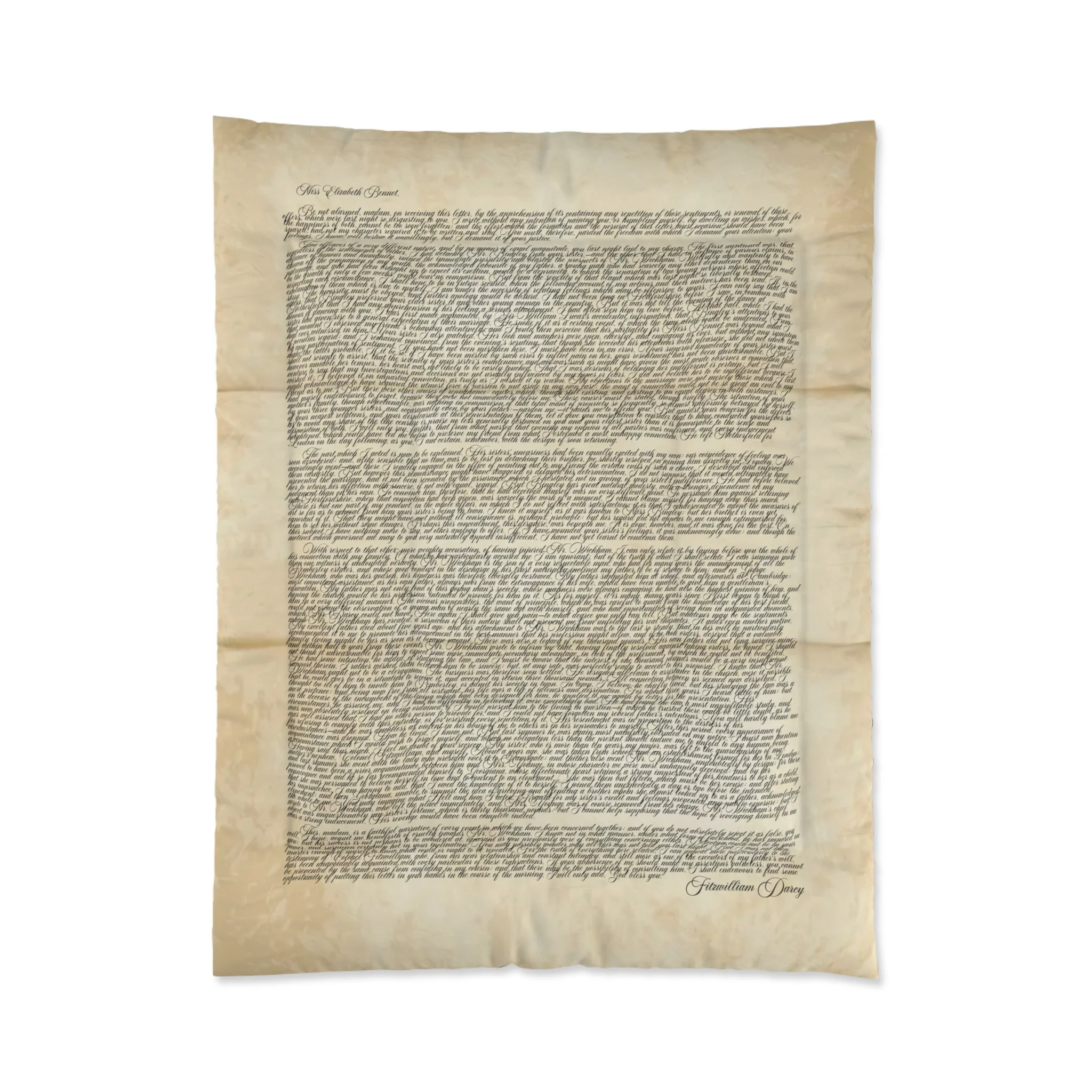 Mr. Darcy's Letter Comforter