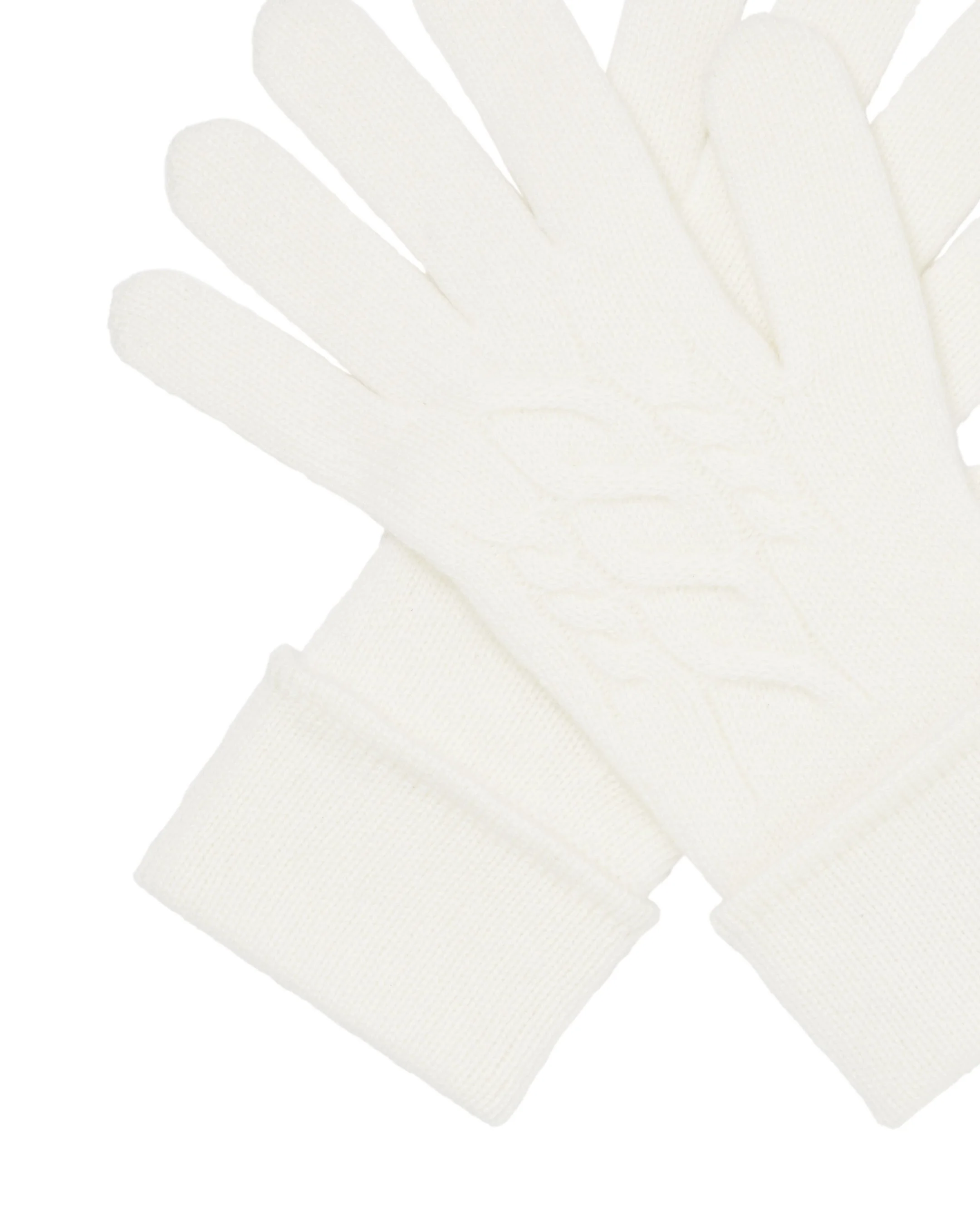 Women's Cable Cashmere Gloves New Ivory White