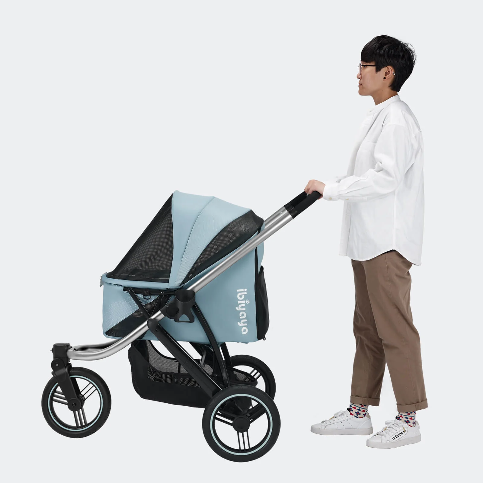 The Beast Pet Jogging Stroller, 3-Wheel All-Terrain Dog-Cat Pram