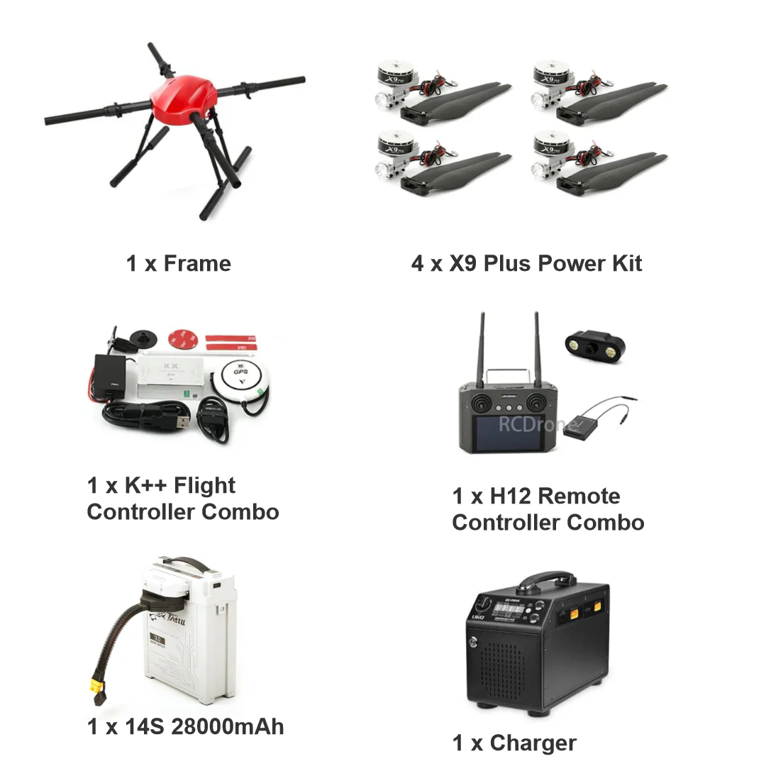 ARRIS M1400 Industrial Drone - 4 Axis Payload 22KG 15KM Long Rang Quadcopter with Hobbwing X9 PLUS Power System for Resuce Mapping Inspection
