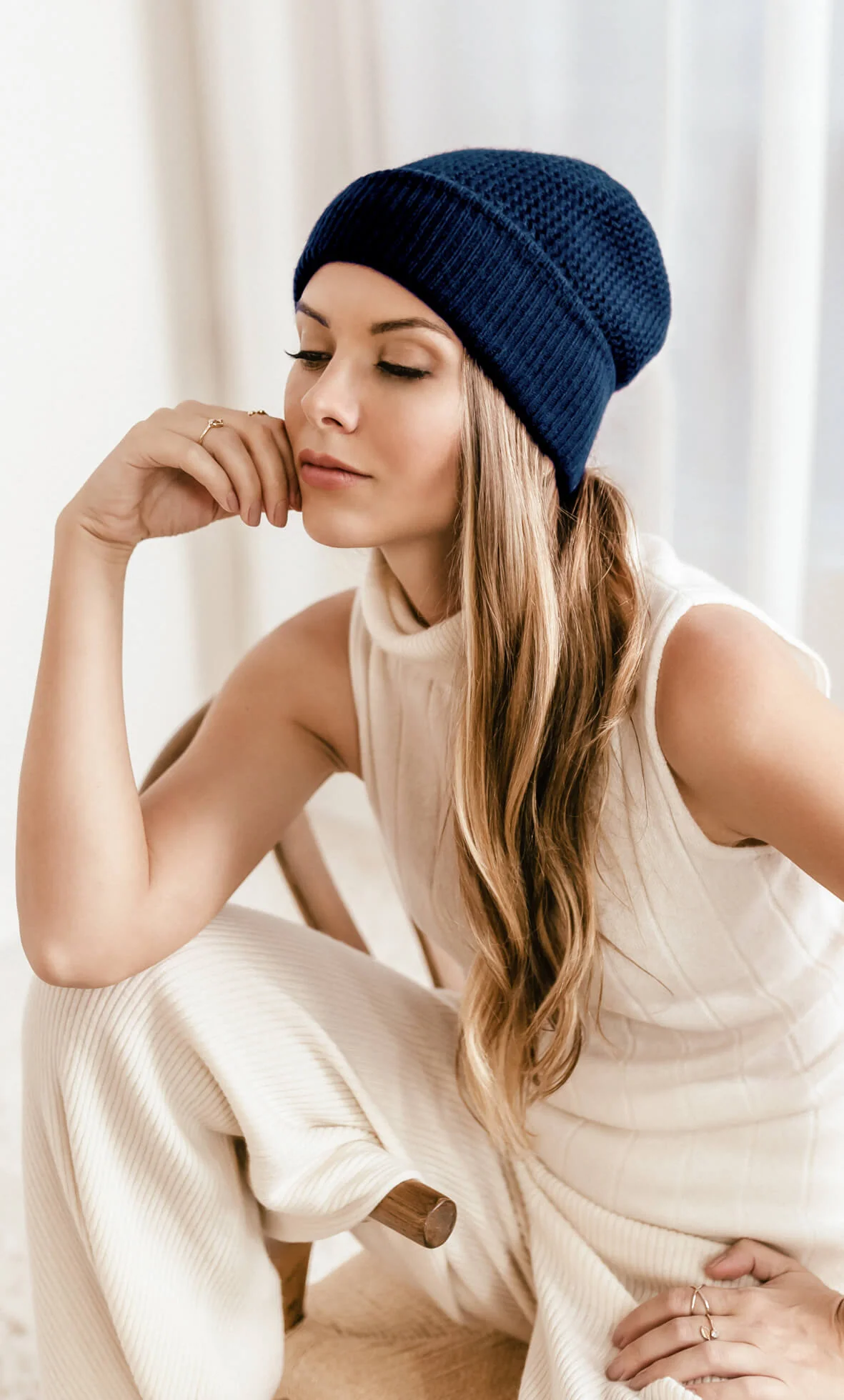 Wave Cashmere Beanie