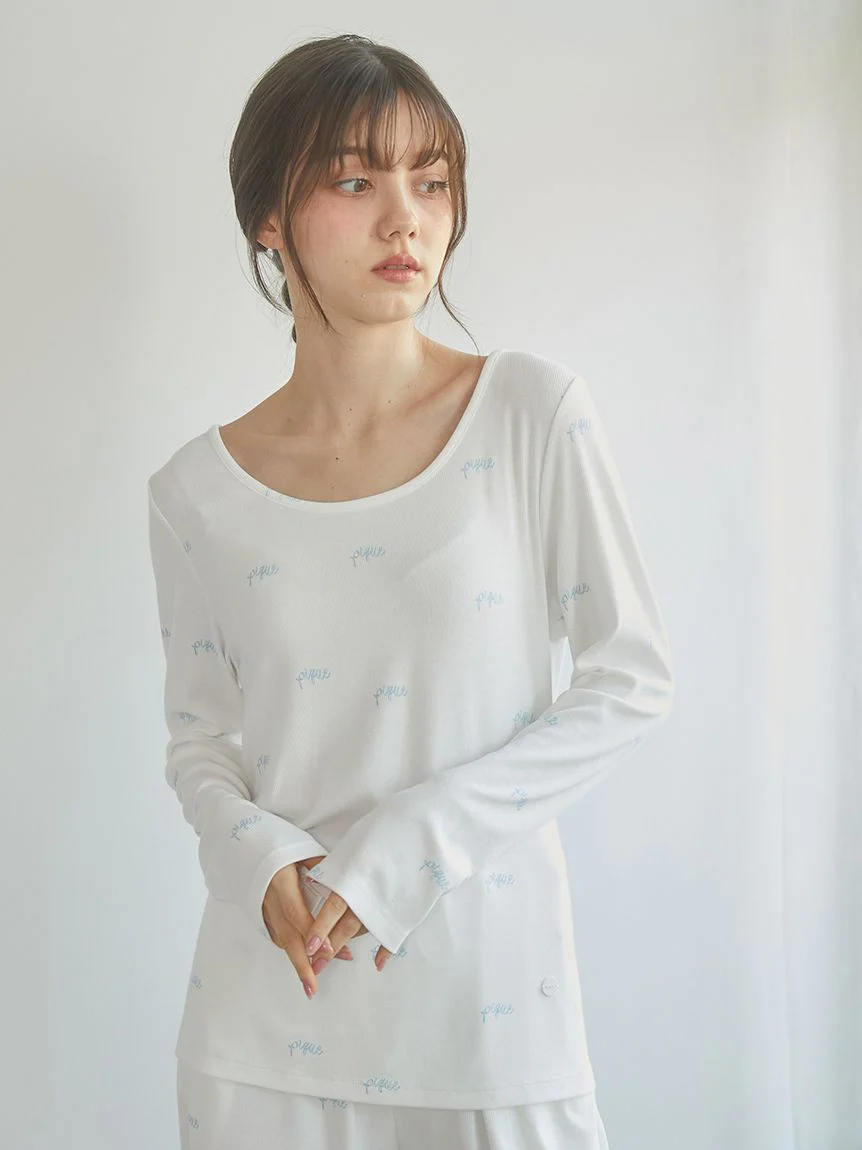 Motif 3-Pattern Long Sleeve T-Shirt