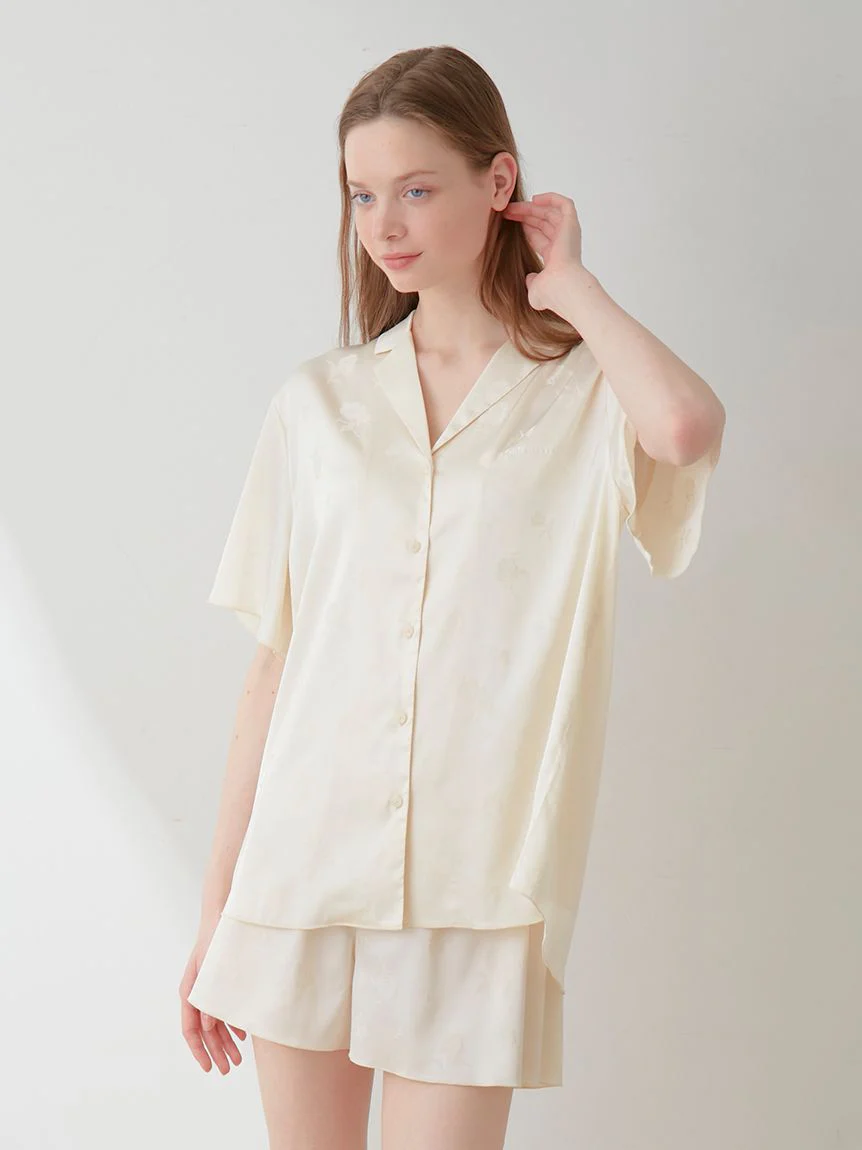 Flower Satin Pajama Sleep Shirt