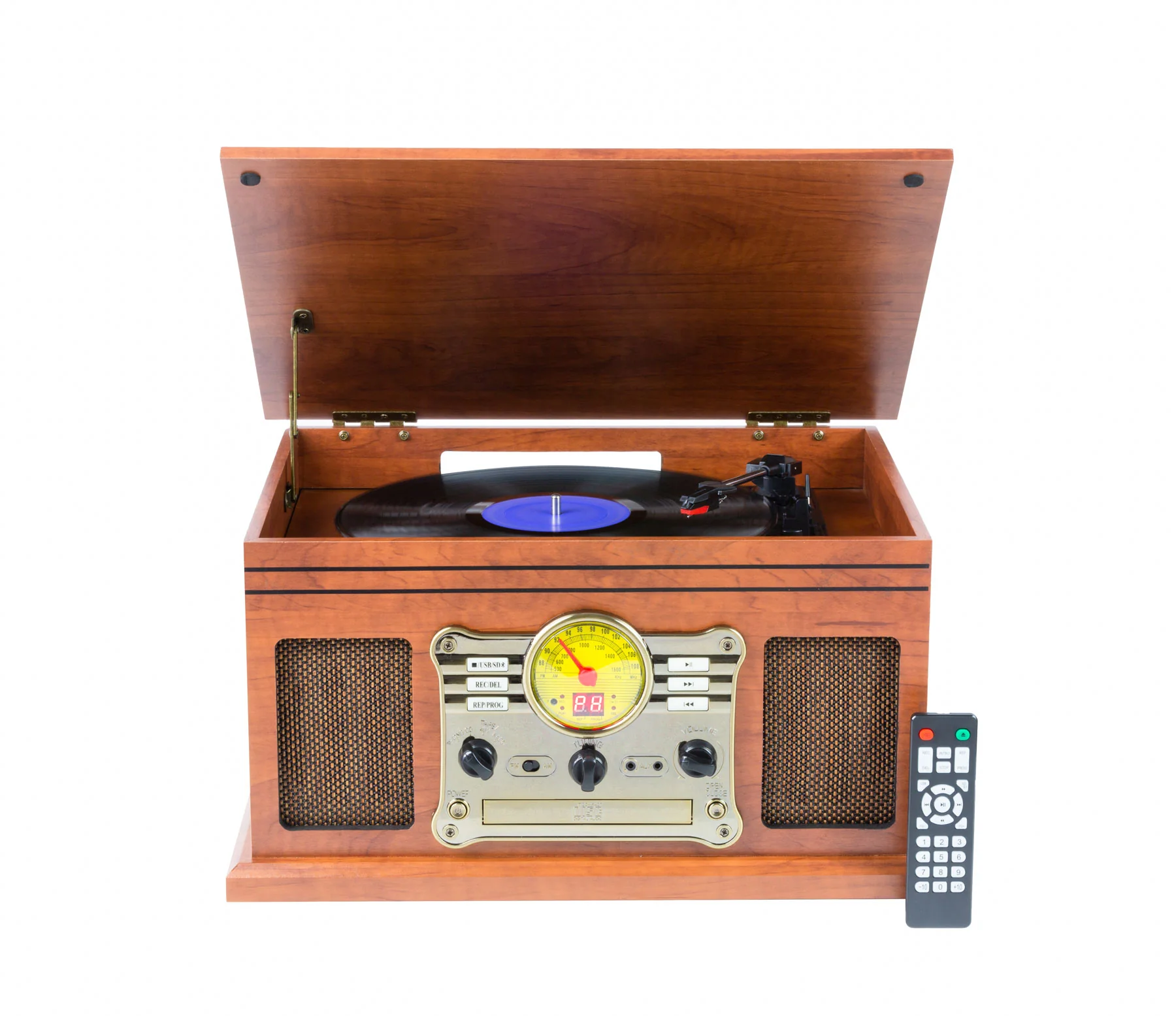 Vinyl, Wireless Streaming + CD Player in 1 Retro Music Centre All Music Formats