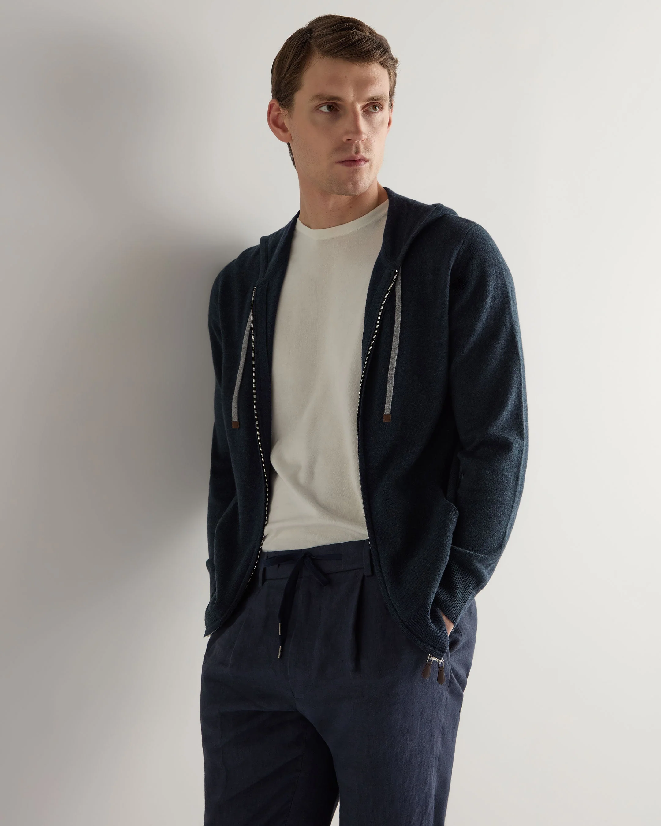 Men's Ladbroke Cashmere Hoodie Indigo Blue