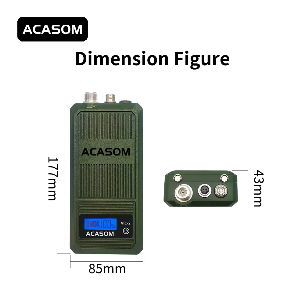 ACASOM Portable VIC-2 2400-2500MHz 2.4G  FPV Drone Jammer - 10W 20W 30W 40W 50W 60W Gallium Nitride Digital Source Lora FPV Drone Block Module