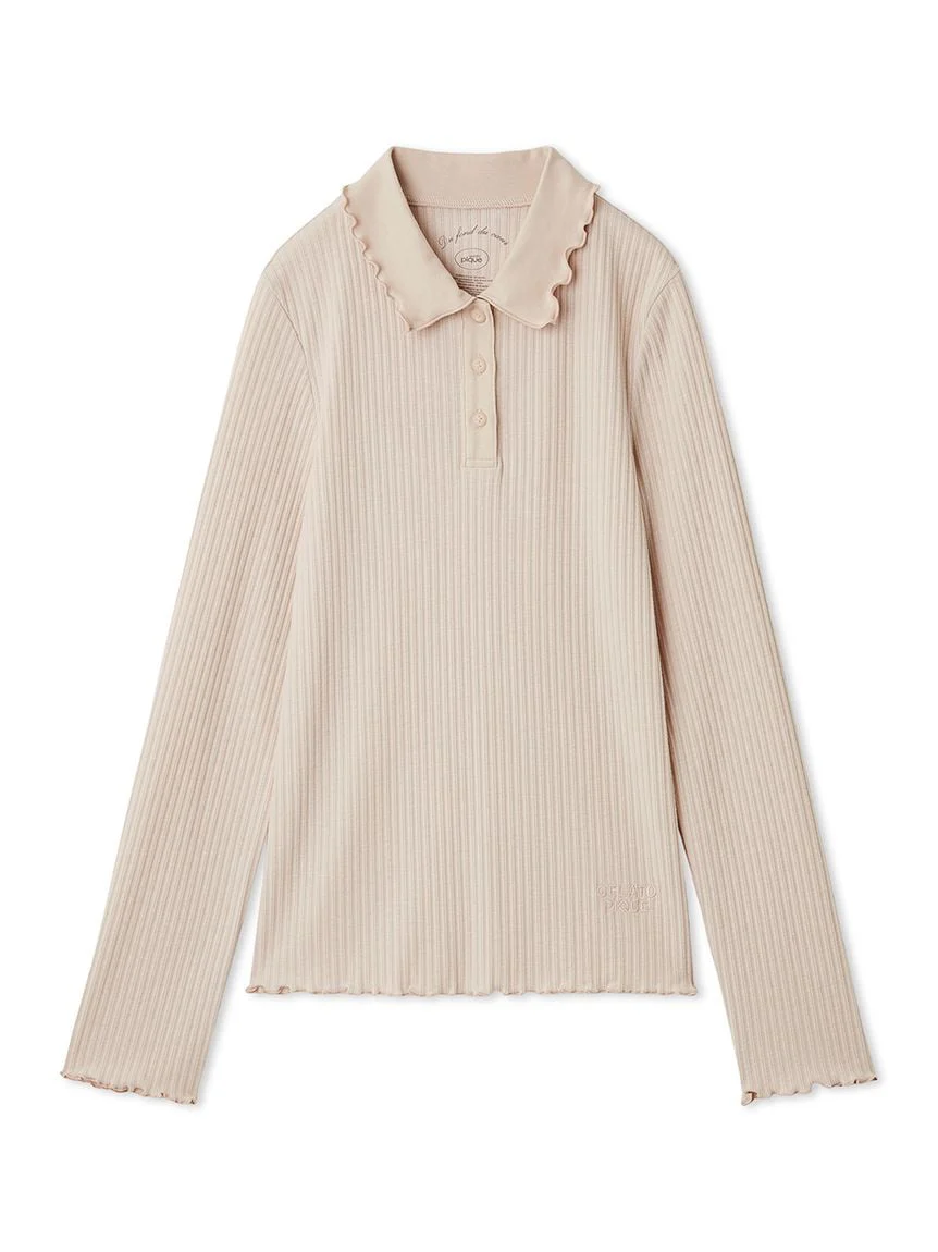 Macaroon Rib Cut-and-sew Pullover