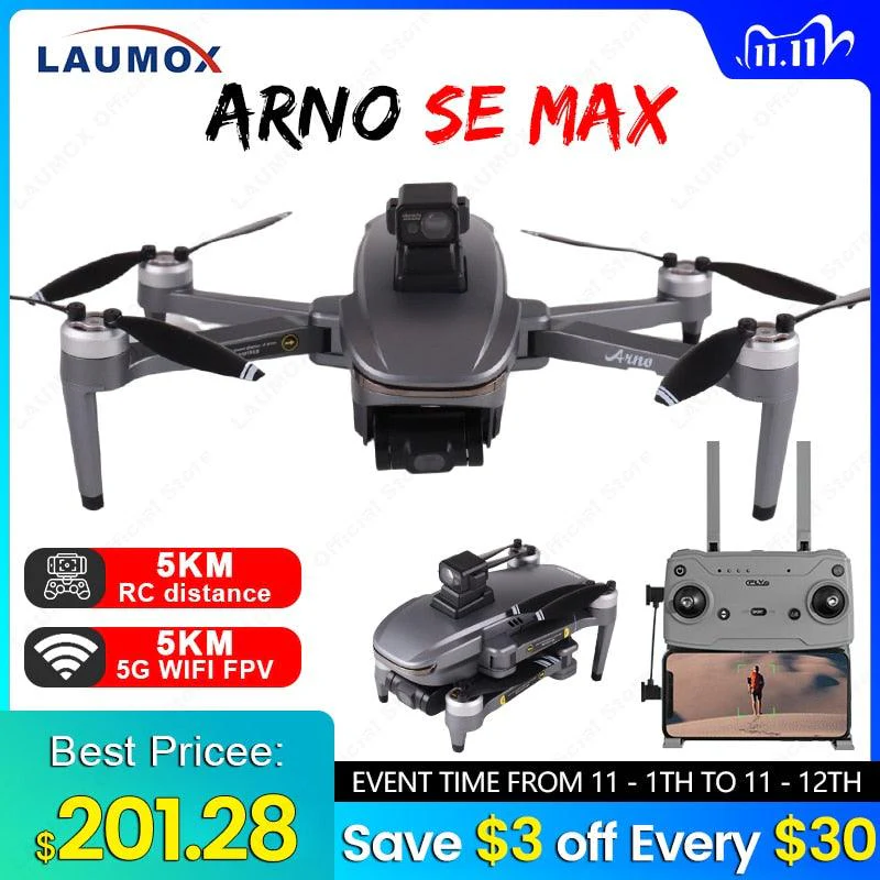 C-FLY Arno SE MAX Drone -  Profesional 4K HD Camera 3-Axis Micro Gimbal 5G Wifi GPS Drone With HD Camera FPV Brushless Foldable RC Quadcopter Professional Camera Drone