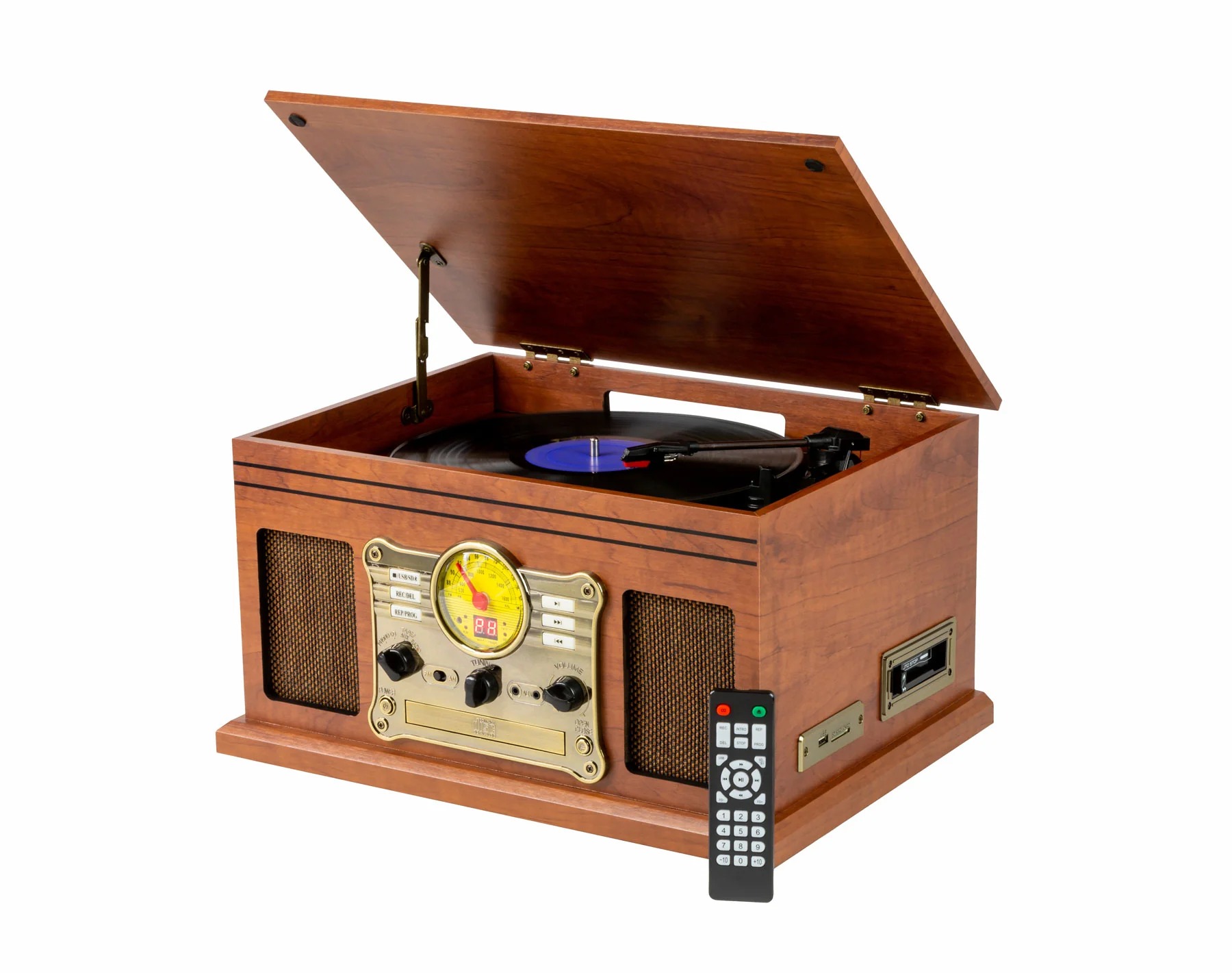 Vinyl, Wireless Streaming + CD Player in 1 Retro Music Centre All Music Formats