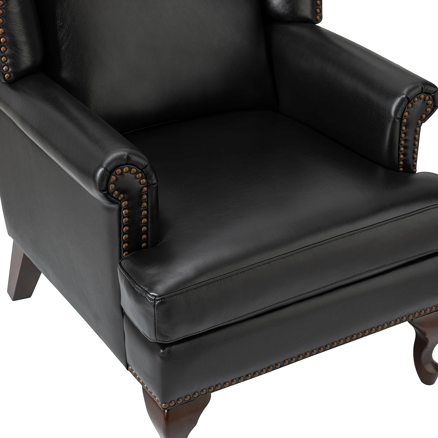 Baptist Genuine Leather Armchair in Black