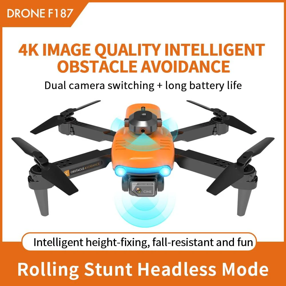 2024 New F187 Pro Drone - 4K HD Dual Camera Fixed Height Obstacle Avoidance 2.4Ghz Wifi Fpv Foldable Quadcopter RC Dron Toys Gifts