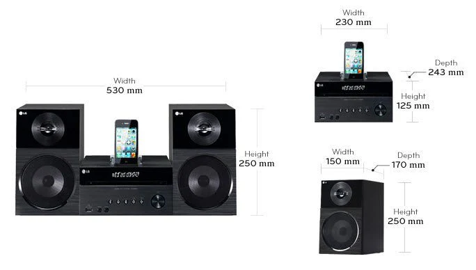 LG DM2520 Mini Micro Region Free DVD Audio system Multisystem