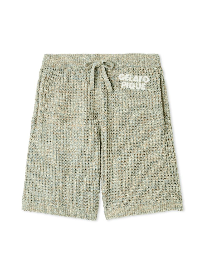 Mens Melange Waffle Knit Shorts