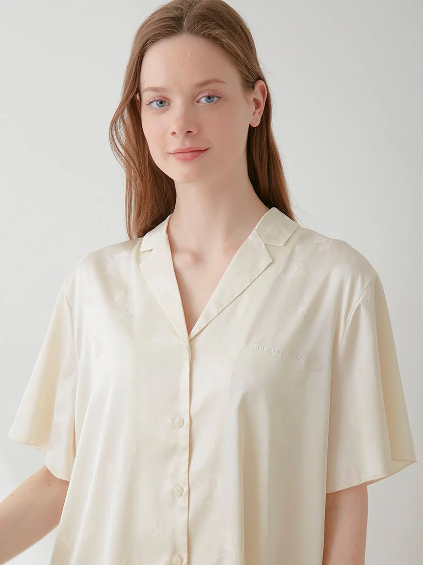 Flower Satin Pajama Sleep Shirt