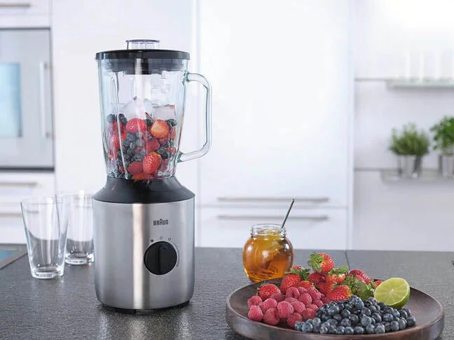 Braun JB3272SI  800 Watts  Power Blender with Glass Jar & Two Smoothie cups  220 v 240 volt 50 hz