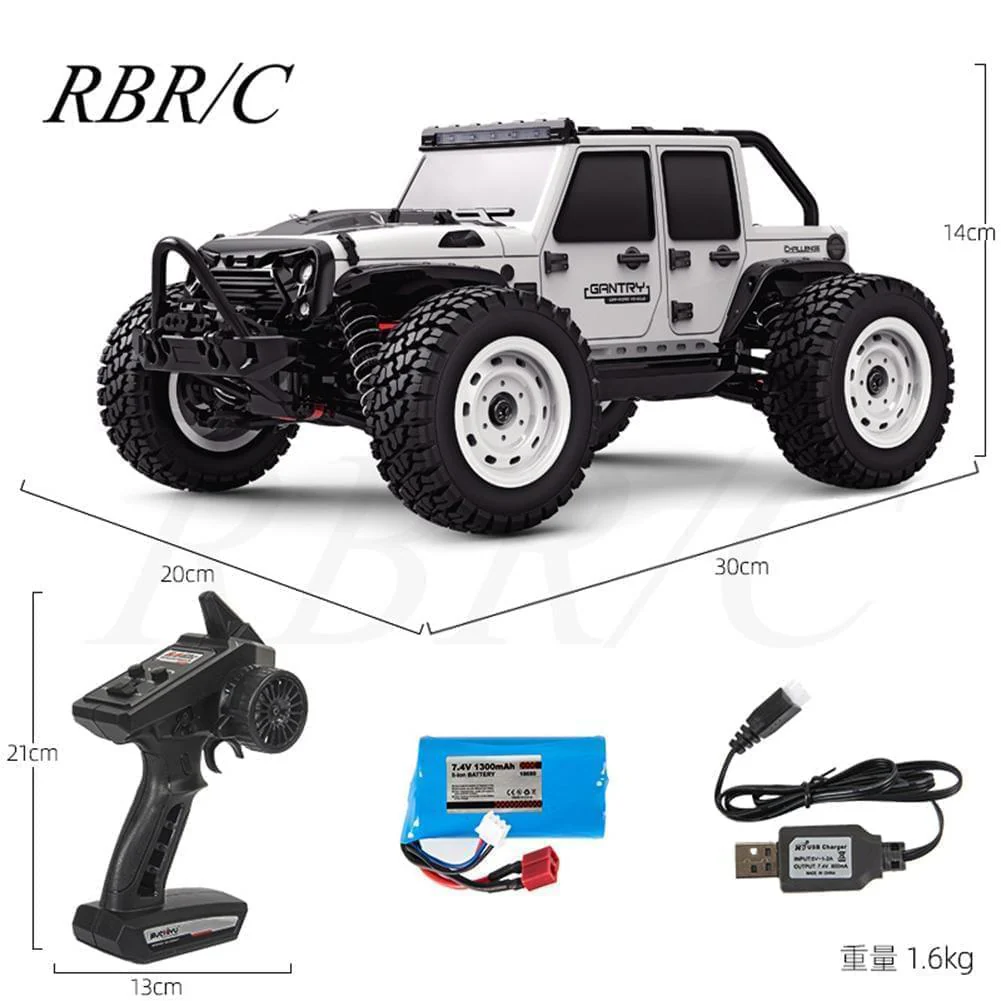 1:16 50KM/H Or 70KM/H 4WD RC Car LED Headlights 2.4G Waterproof Remote Control Cars High Speed Drift Monster Truck for Kids Toy