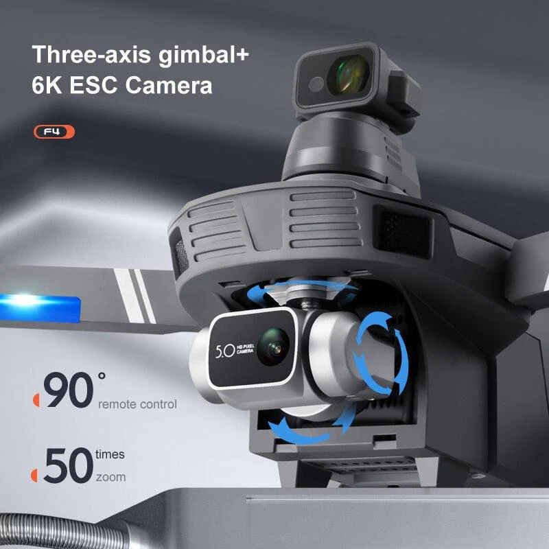 F4S Drone -  6K HD ESC Camera GPS WIFI FPV Brushless  Obstacle Avoidance Four Axis Foldable Remote Control Helicopter Toy Boy Professional Camera Drone