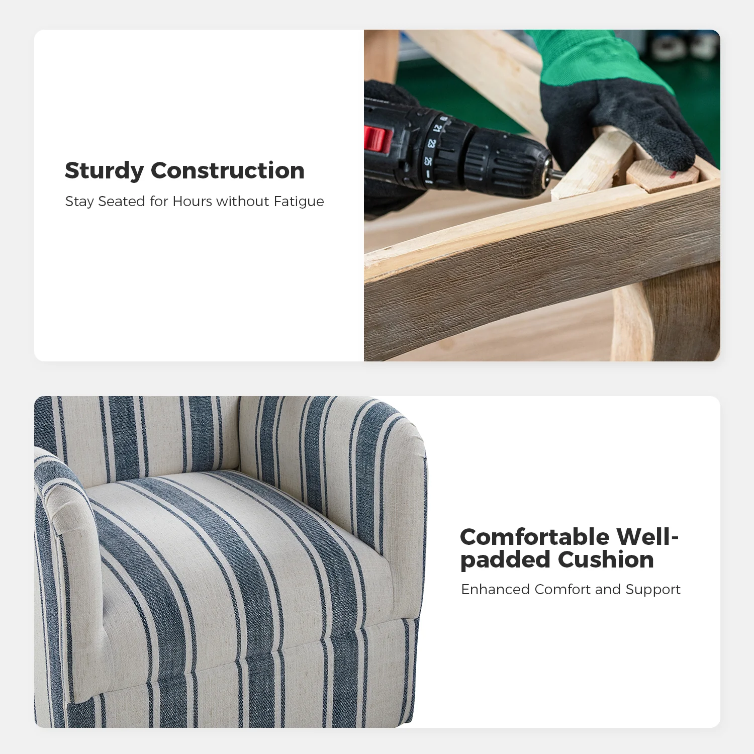 Alice Swivel Armchair in Navy