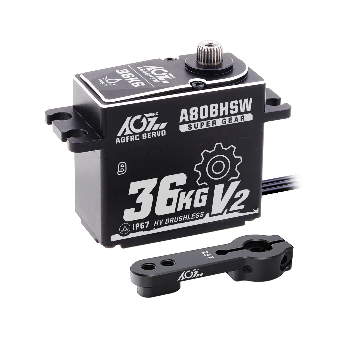 AGFRC A80BHSW V2 - 36KG Waterproof  High Torque Hi-Speed Brushless RC Steering Servo Motor For 1/10 Off Road RC Car Truck Airplane