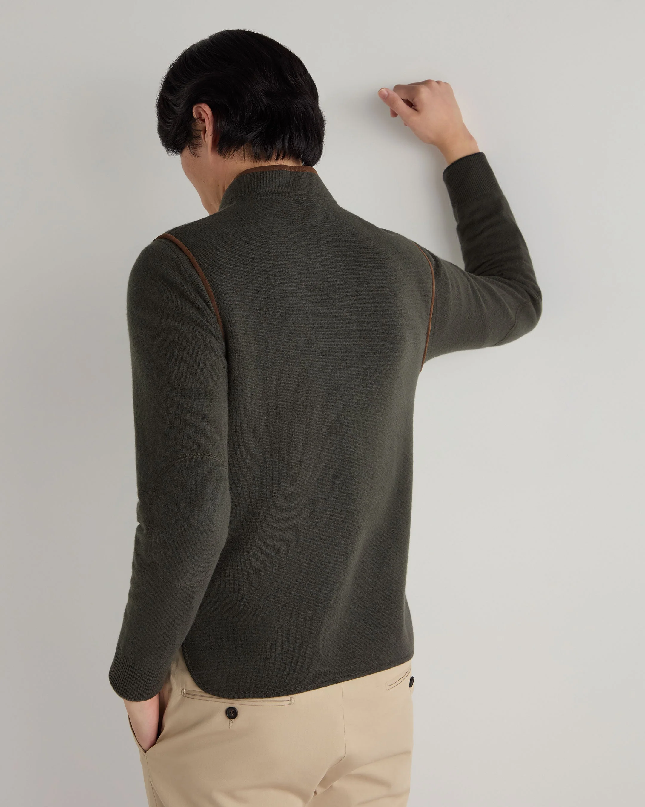 Men's Shaftesbury Cashmere Gilet Arabica Khaki Green