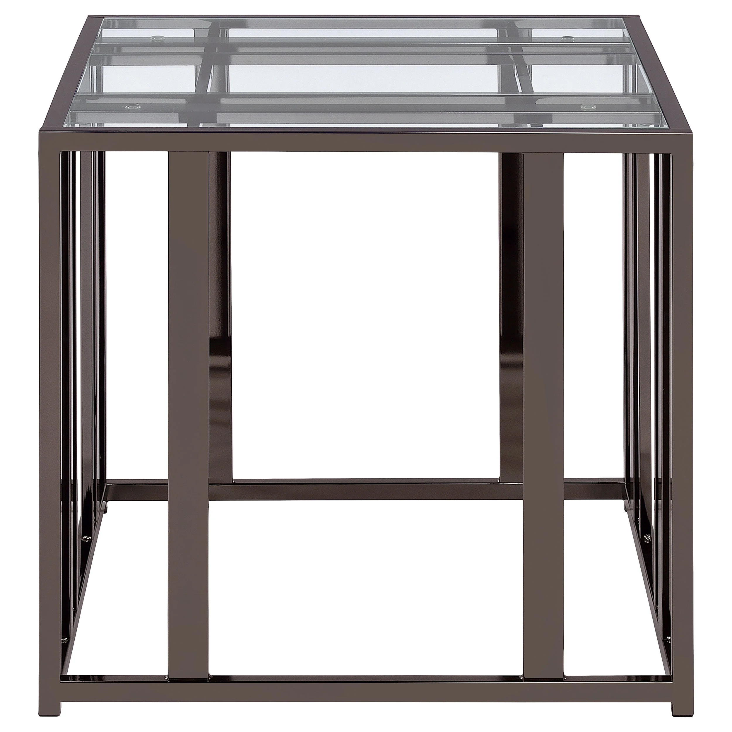 Adri Rectangular Glass Top Side End Table