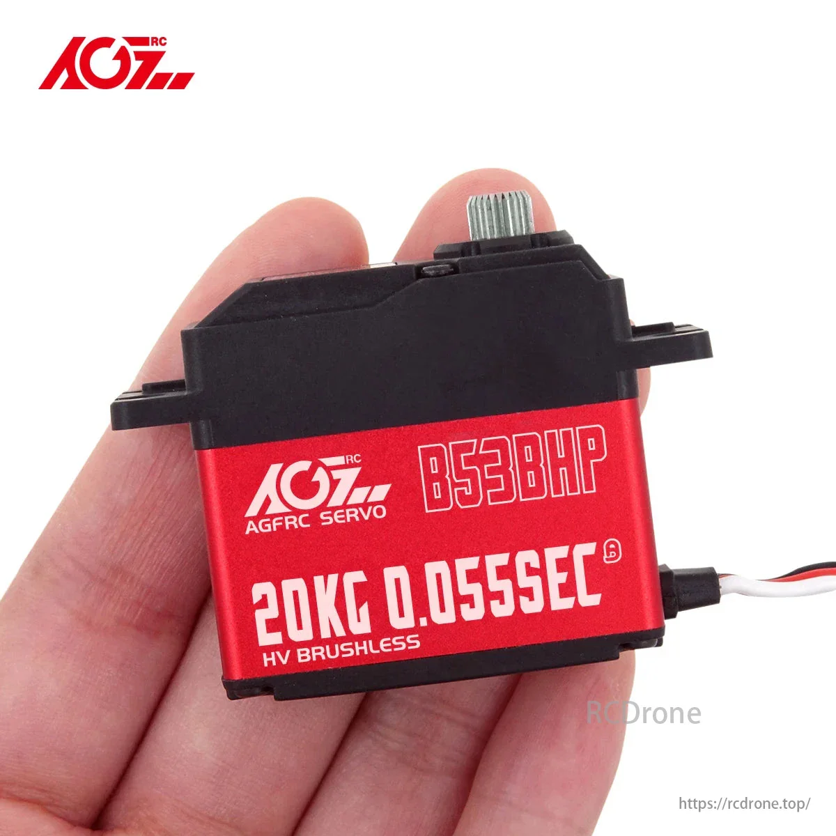 AGFRC B53BHP V2 - Brushless RC Servo HV 20KG Upgraded Steel Gear Programmable Digital Standard Servo for 1/10 RC Car Boat Crawler