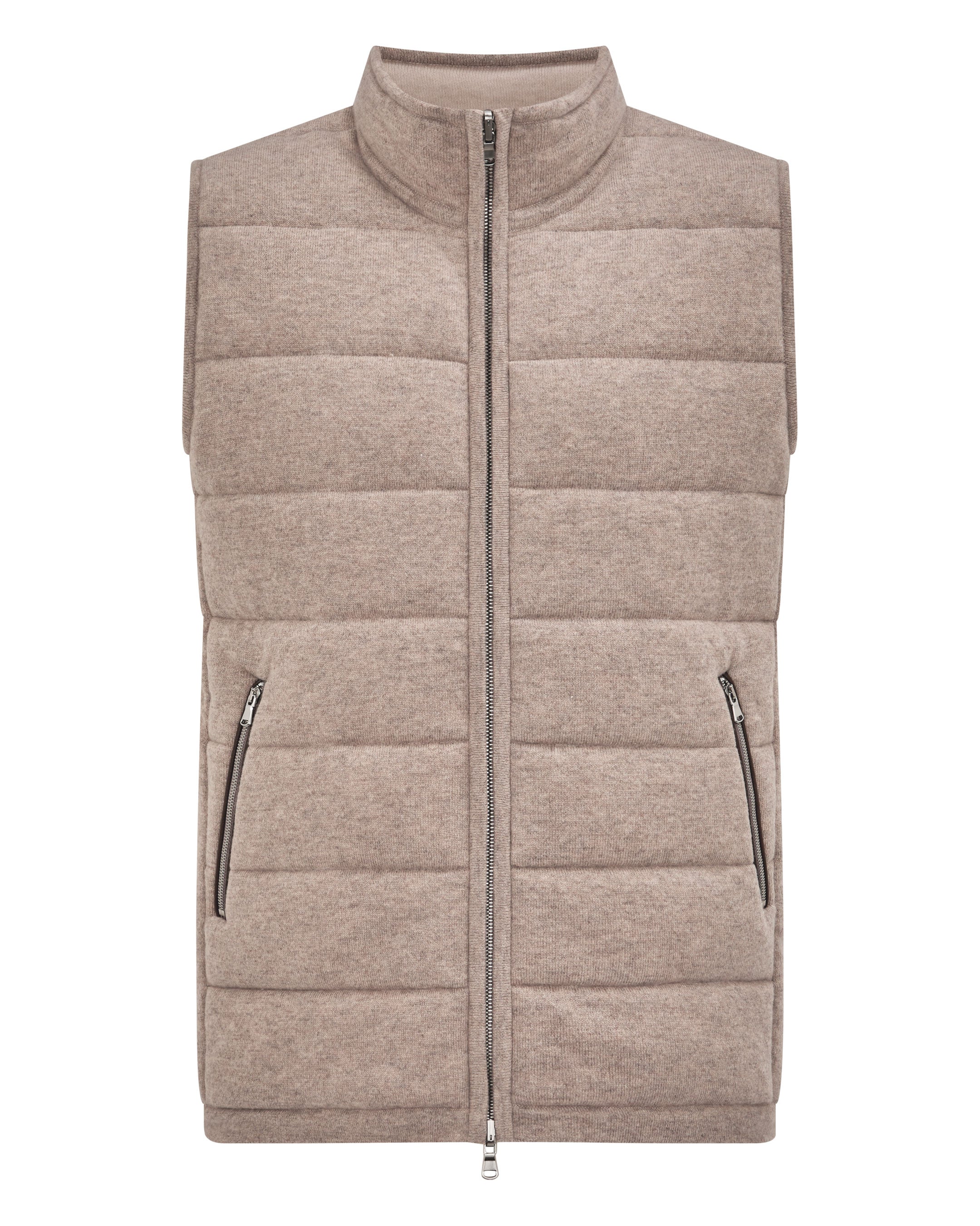 Men's Mall Reversible Cashmere Gilet Oatmeal Brown